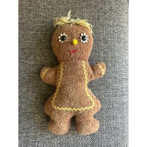 Gingerbread Man Plush Stuffed Doll Toy Vintage 1970‎